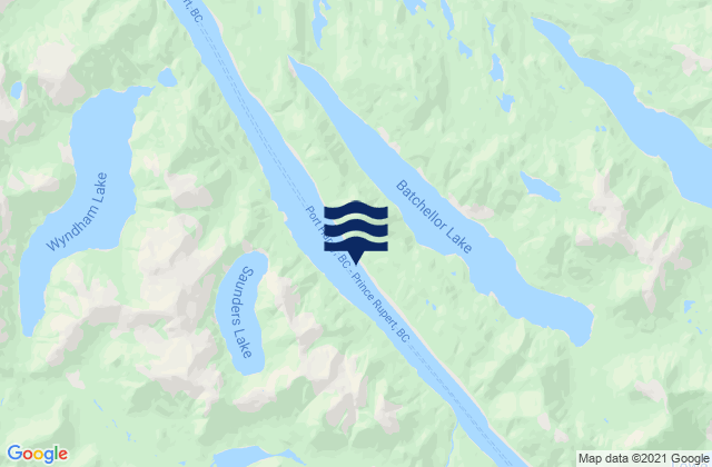 Mappa delle Getijden in Grenville Channel (narrow portion), Canada