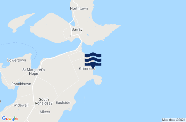 Mappa delle Getijden in Grim Ness, United Kingdom