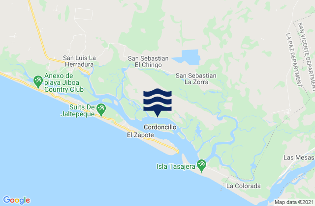 Mappa delle Getijden in Guadalupe, El Salvador