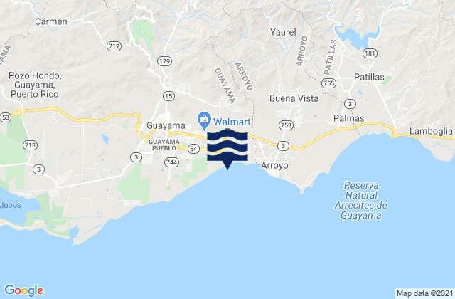 Mappa delle Getijden in Guamaní Barrio, Puerto Rico