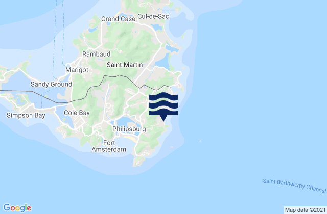 Mappa delle Getijden in Guana Bay, U.S. Virgin Islands