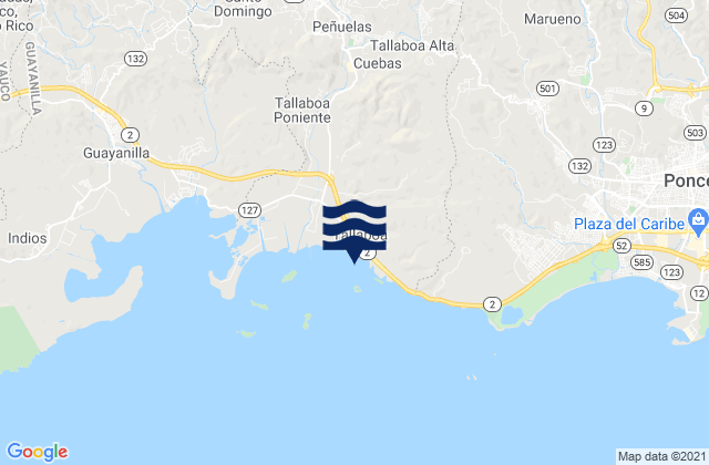 Mappa delle Getijden in Guaraguao Barrio, Puerto Rico