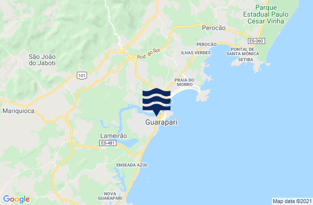 Mappa delle Getijden in Guarapari, Brazil