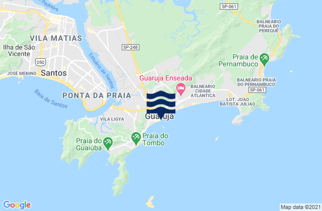 Mappa delle Getijden in Guarujá, Brazil