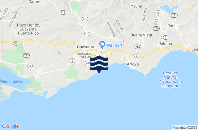 Mappa delle Getijden in Guayama Barrio-Pueblo, Puerto Rico