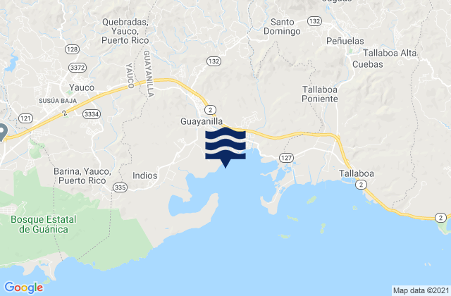 Mappa delle Getijden in Guayanilla, Puerto Rico