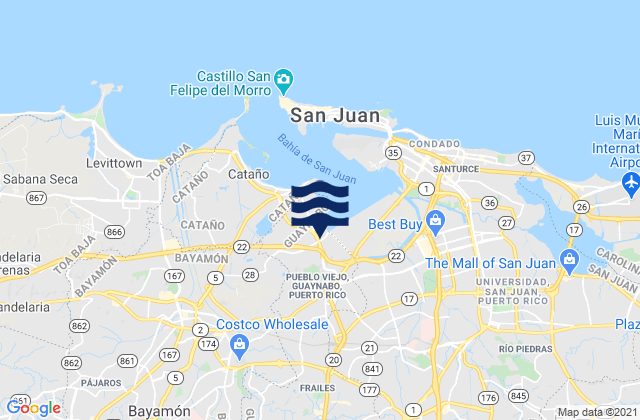 Mappa delle Getijden in Guaynabo, Puerto Rico