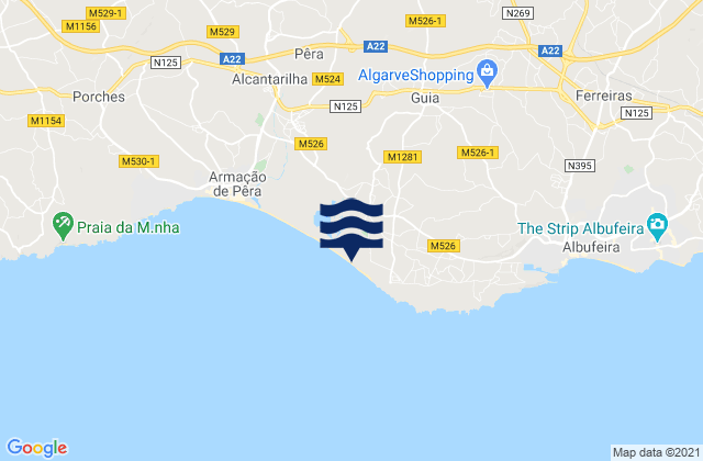 Mappa delle Getijden in Guia, Portugal