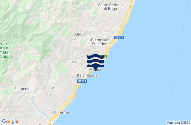 Mappa delle Getijden in Guidomandri Marina, Italy