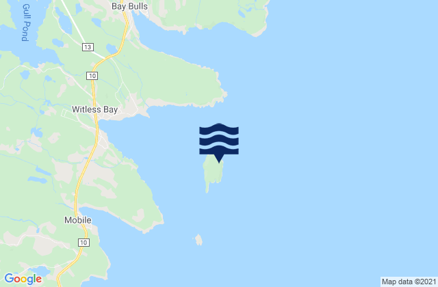 Mappa delle Getijden in Gull Island, Canada