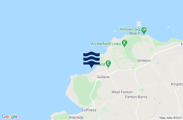 Mappa delle Getijden in Gullane Beach, United Kingdom