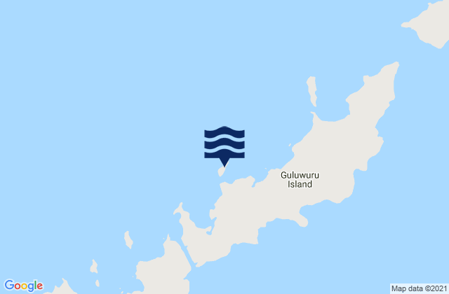 Mappa delle Getijden in Guluwuru Island, Australia