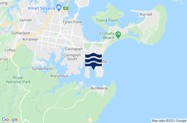 Mappa delle Getijden in Gunnamatta Bay, Australia