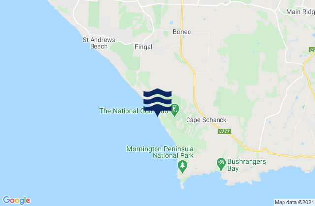 Mappa delle Getijden in Gunnamatta Beach, Australia