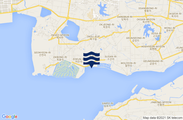 Mappa delle Getijden in Gunsan-si, South Korea