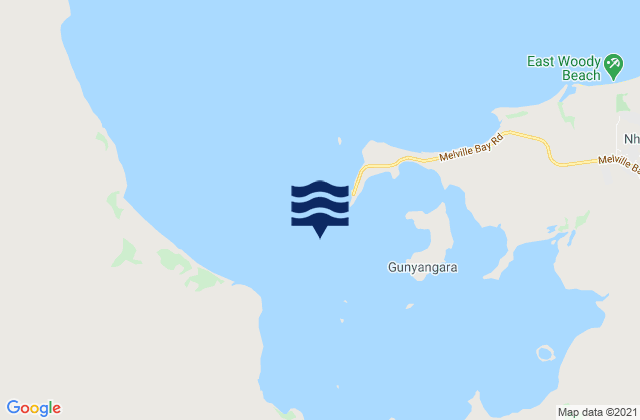 Mappa delle Getijden in Gunyangara, Australia