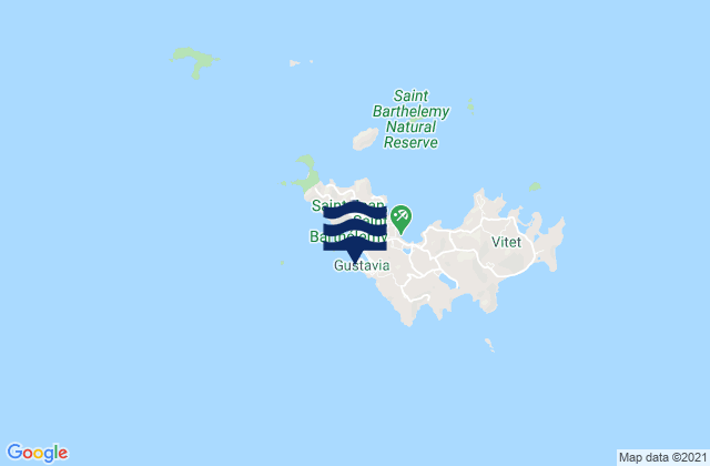 Mappa delle Getijden in Gustavia (Saint Barthelemy), U.S. Virgin Islands