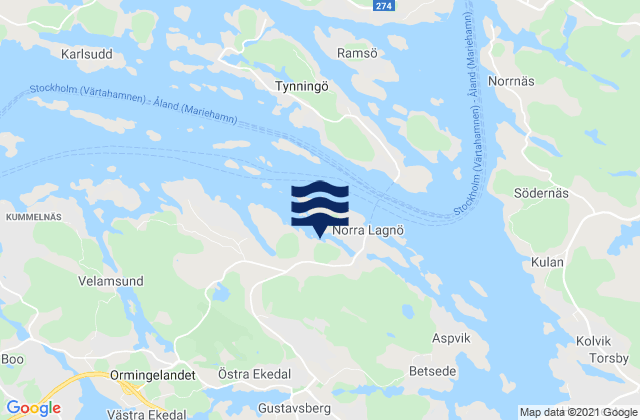 Mappa delle Getijden in Gustavsberg, Sweden