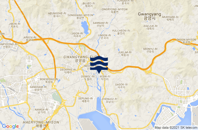 Mappa delle Getijden in Gwangyang-si, South Korea