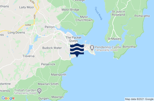 Mappa delle Getijden in Gylly Beach, United Kingdom