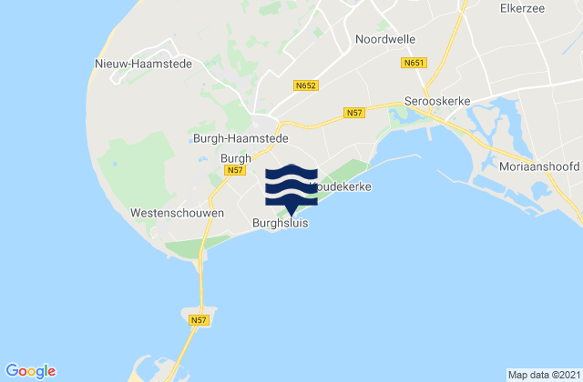 Mappa delle Getijden in Haamstede, Netherlands