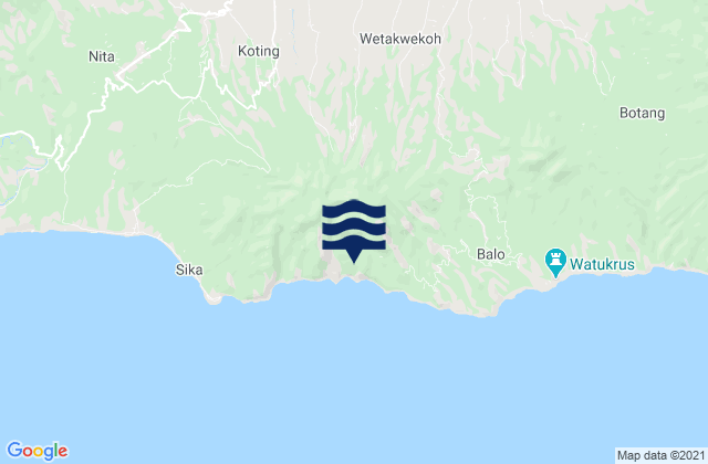 Mappa delle Getijden in Habingkloang, Indonesia