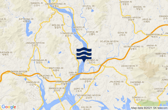 Mappa delle Getijden in Hadong-gun, South Korea