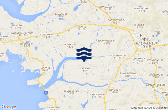 Mappa delle Getijden in Haenam-gun, South Korea