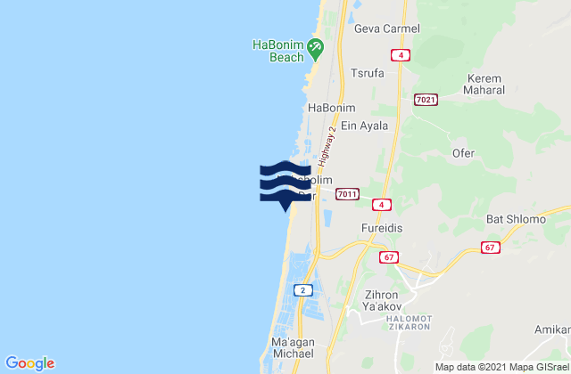 Mappa delle Getijden in Haifa, Israel