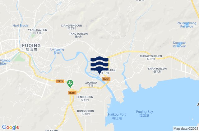 Mappa delle Getijden in Haikou, China