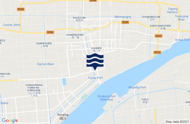 Mappa delle Getijden in Haimen, China
