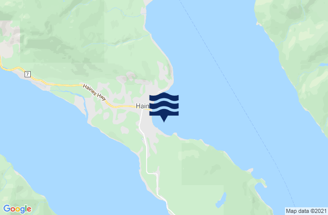 Mappa delle Getijden in Haines Inlet, United States