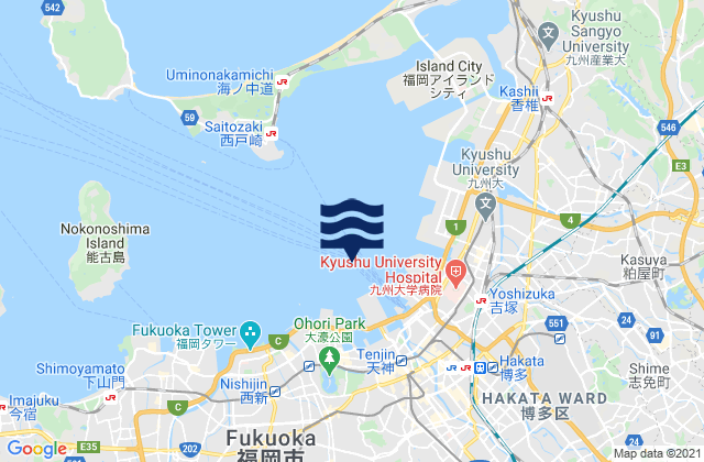Mappa delle Getijden in Hakata Kō, Japan