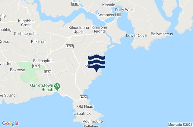 Mappa delle Getijden in Hake Head, Ireland
