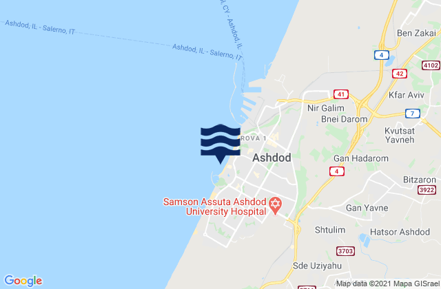 Mappa delle Getijden in Hakshtot (Ashdod), Israel
