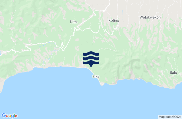 Mappa delle Getijden in Halat, Indonesia