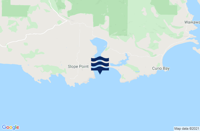 Mappa delle Getijden in Haldane Bay, New Zealand