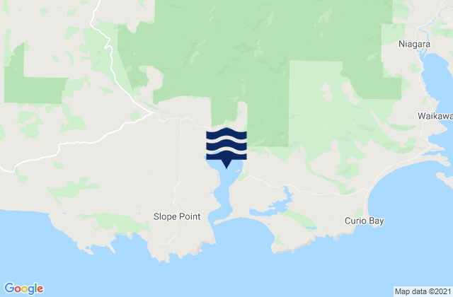 Mappa delle Getijden in Haldane Estuary, New Zealand