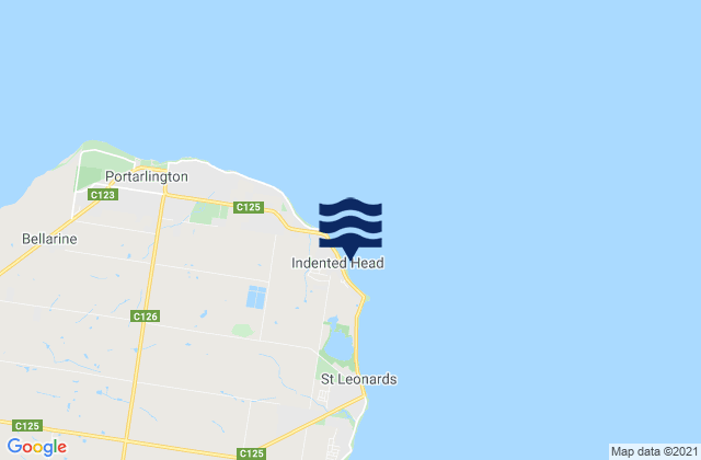 Mappa delle Getijden in Half Moon Bay, Australia