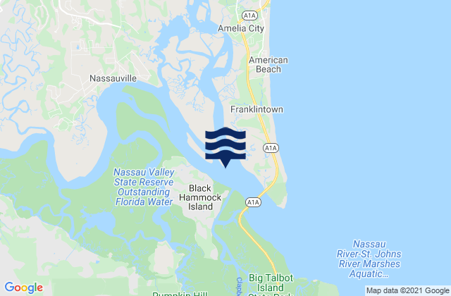 Mappa delle Getijden in Halfmoon Island Highway Bridge, United States
