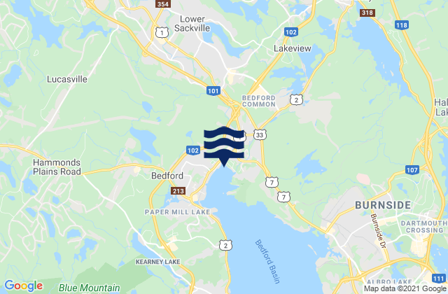 Mappa delle Getijden in Halifax Regional Municipality, Canada