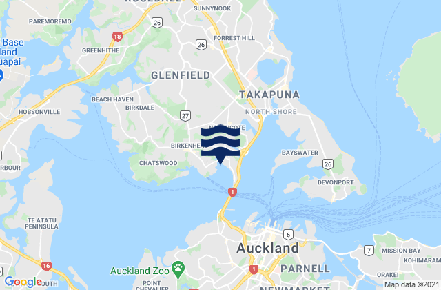 Mappa delle Getijden in Halls Beach, New Zealand