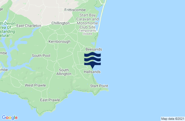 Mappa delle Getijden in Hallsands Beach, United Kingdom