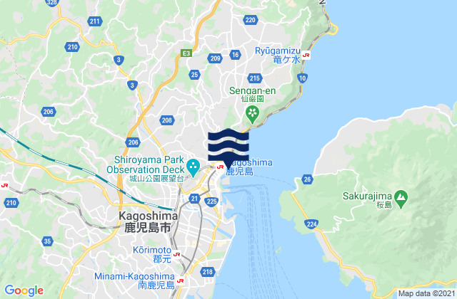 Mappa delle Getijden in Hamamachi, Japan