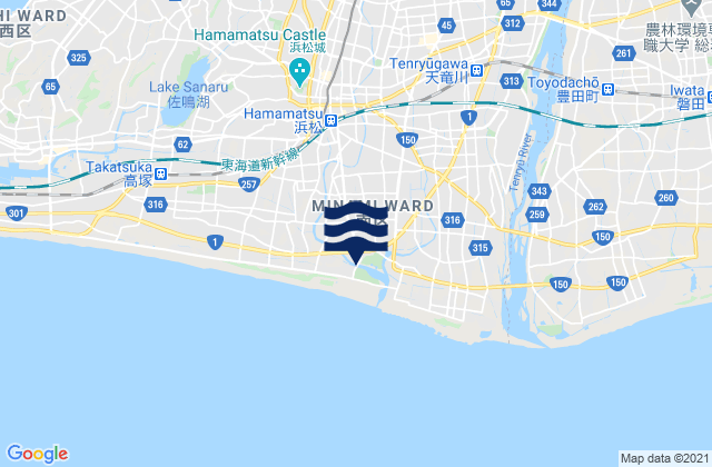 Mappa delle Getijden in Hamamatsu, Japan