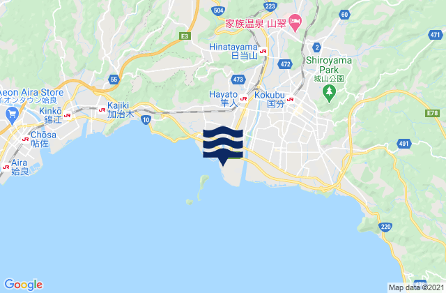 Mappa delle Getijden in Hamanoichi, Japan