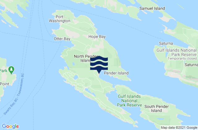 Mappa delle Getijden in Hamilton Beach, Canada