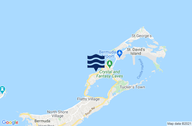 Mappa delle Getijden in Hamilton, Bermuda