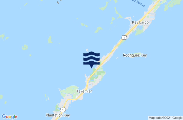 Mappa delle Getijden in Hammer Point Key Largo Florida Bay, United States