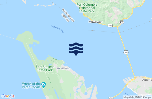 Mappa delle Getijden in Hammond northeast of ship channel, United States